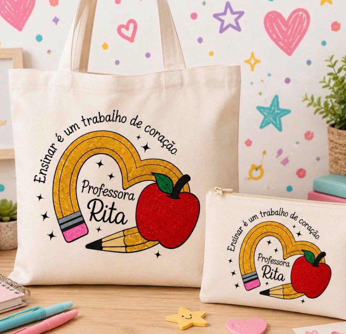Conjunto Totebag e Bolsa Personalizado