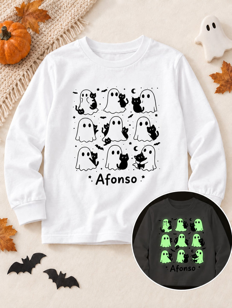 Sweat Fantasmas Brilha no Escuro com Nome