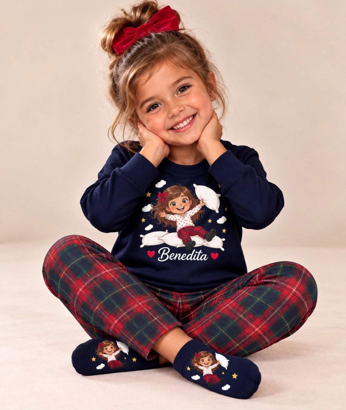 Pijama Brincadeira de Almofada com Nome
