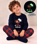 Pijama Brincadeira de Almofada Brilha no Escuro com Nome